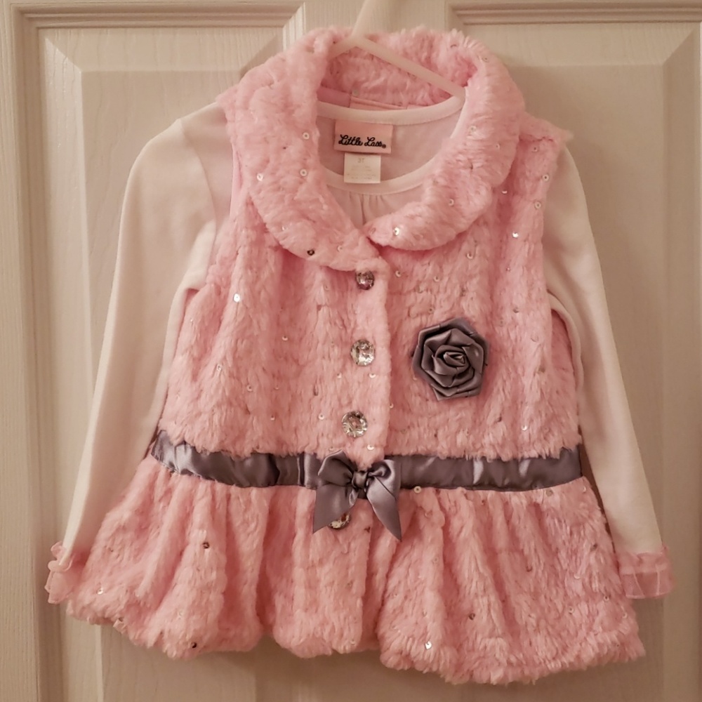 Girls 3T long sleeved shirt with vest